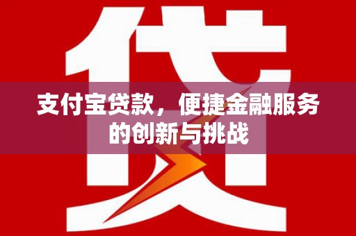 江东支付宝贷款，便捷金融服务的创新与挑战