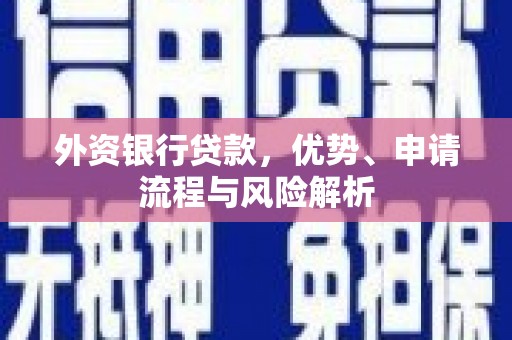 江东外资银行贷款，优势、申请流程与风险解析