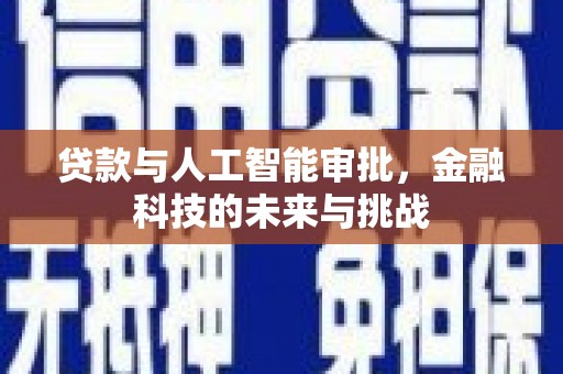 江东贷款与人工智能审批，金融科技的未来与挑战