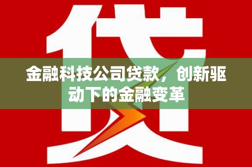 江东金融科技公司贷款，创新驱动下的金融变革