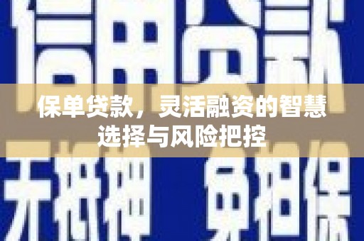 江东保单贷款，灵活融资的智慧选择与风险把控