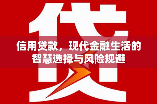 江东信用贷款，现代金融生活的智慧选择与风险规避