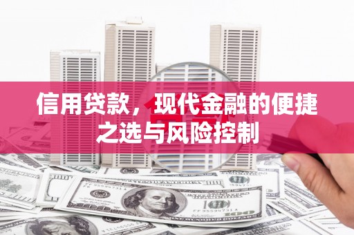 江东信用贷款，现代金融的便捷之选与风险控制