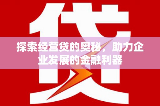 江东探索经营贷的奥秘，助力企业发展的金融利器