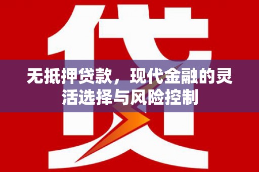 江东无抵押贷款，现代金融的灵活选择与风险控制