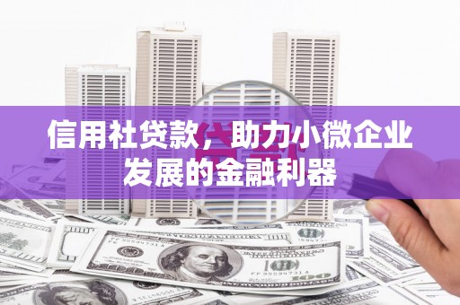 江东信用社贷款，助力小微企业发展的金融利器
