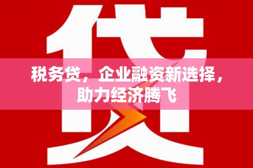江东税务贷，企业融资新选择，助力经济腾飞