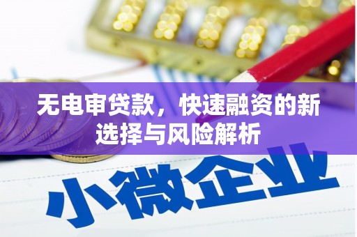 江东无电审贷款，快速融资的新选择与风险解析