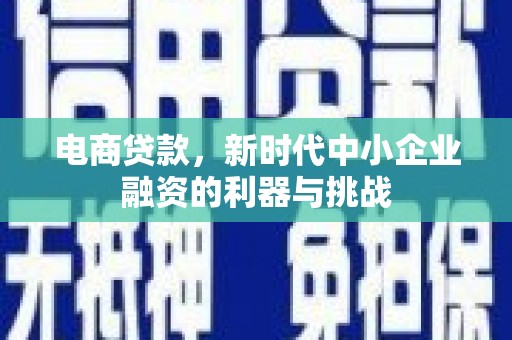 江东电商贷款，新时代中小企业融资的利器与挑战