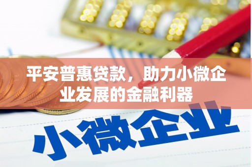 江东平安普惠贷款，助力小微企业发展的金融利器