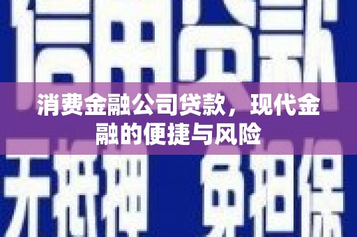 江东消费金融公司贷款，现代金融的便捷与风险