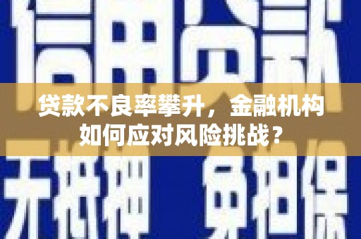 江东贷款不良率攀升，金融机构如何应对风险挑战？