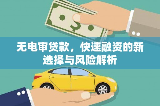 江东无电审贷款，快速融资的新选择与风险解析