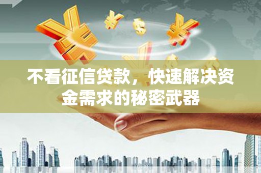 江东不看征信贷款，快速解决资金需求的秘密武器