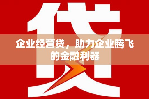 江东企业经营贷，助力企业腾飞的金融利器
