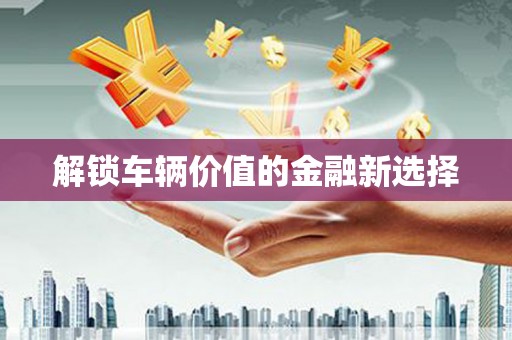 江东解锁车辆价值的金融新选择